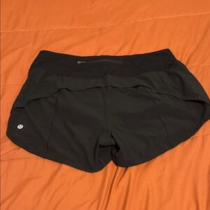 lululemon athletica Black Athletic Running Shorts with Rear Zip